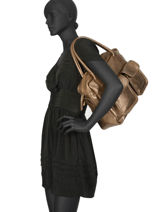 Handtas Le Dandy A4 Leder Paul marius Roze vintage F9774-1-vue-porte